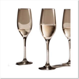 Elegance in Bubbles - Sparkling Wine Glasses Set No. 1007 Posters and Art